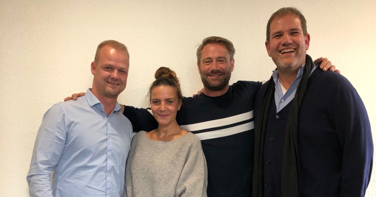 Christian Bandow (Projektleiter MEG), Julia Röntgen (xray Entertainment- Management Sasha), Sasha, Jan Mewes (Geschäftsführer MEG)